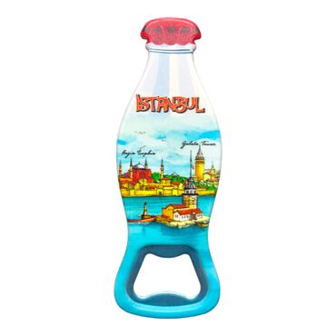 Istanbul Themed Customised Uv Printed Coca Cola Bottle Shape Plastic Base Bottle Opener 42x120 mm - 7