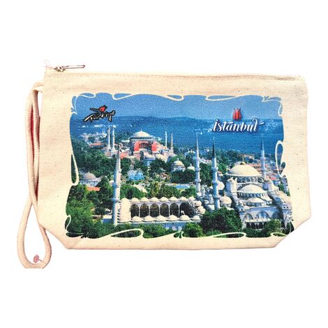 Istanbul Themed Digital Printed Kanvas Purse 14,5x20 cm - 13