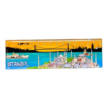 Istanbul Themed Epoxy Dome Souvenir Magnetic Ruler Magnet 165x50 mm - 7