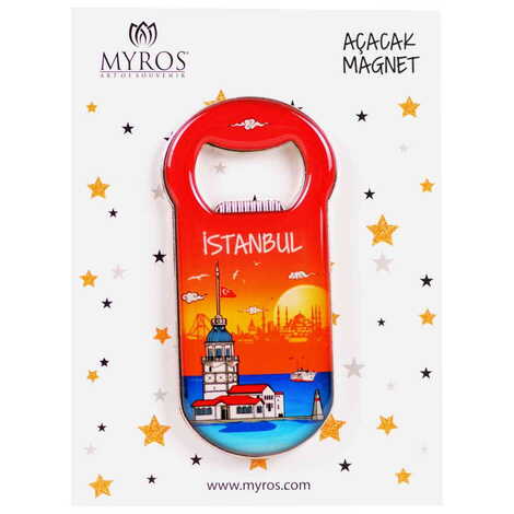 Istanbul Themed Metal Backing Carded Opener Magnet - 7