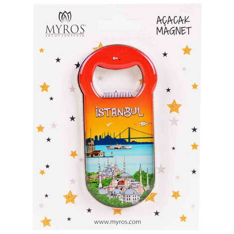 Istanbul Themed Metal Backing Carded Opener Magnet - 8