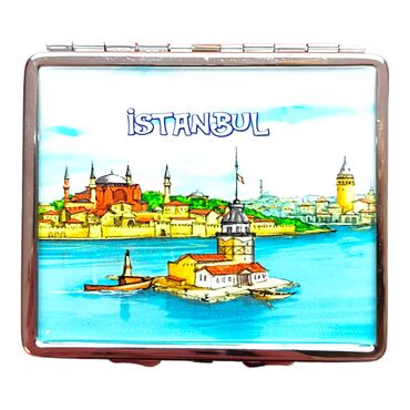 Istanbul Themed Metal Cigarette Case 87x76x11 mm - 4