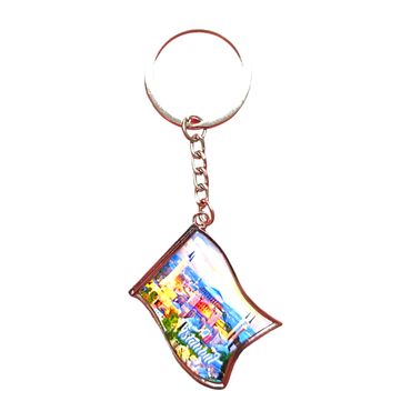 Istanbul Themed Metal Flag Shaped Keychain 40x105 mm - 5