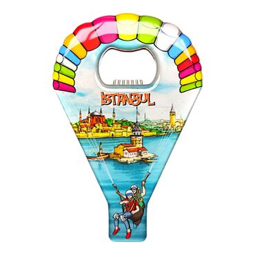 Istanbul Themed Parachute Shaped Metal Magnetic Opener 113x75 mm - 4