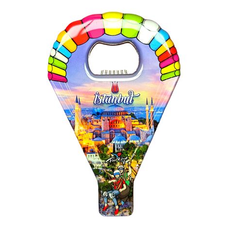 Istanbul Themed Parachute Shaped Metal Magnetic Opener 113x75 mm - 5