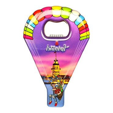 Istanbul Themed Parachute Shaped Metal Magnetic Opener 113x75 mm - 7