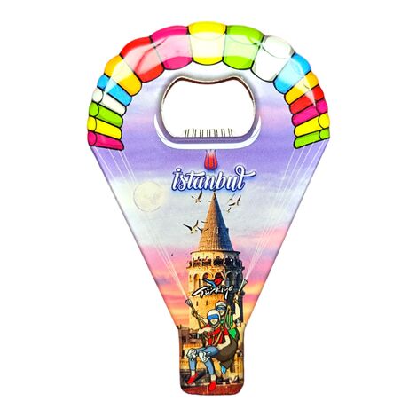 Istanbul Themed Parachute Shaped Metal Magnetic Opener 113x75 mm - 8