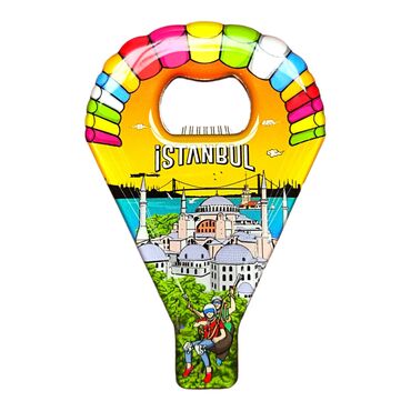 Istanbul Themed Parachute Shaped Metal Magnetic Opener 113x75 mm - 9