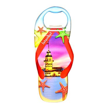 Istanbul Themed Slipper Shaped Metal Magnetic Bottle Opener 110x45 mm - 6