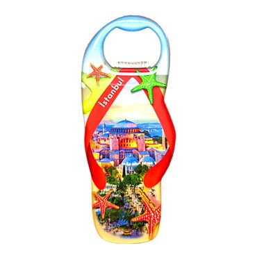 Istanbul Themed Slipper Shaped Metal Magnetic Bottle Opener 110x45 mm - 7