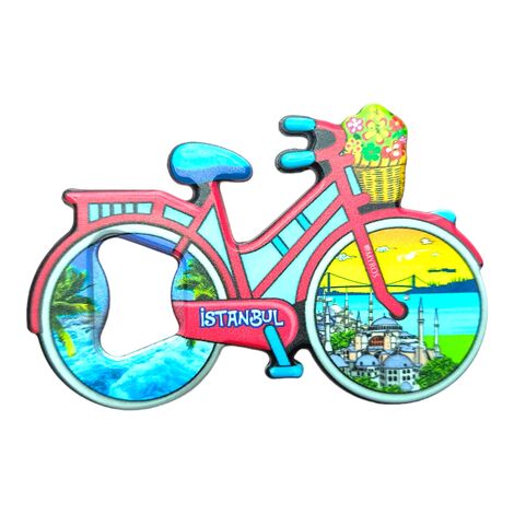 Istanbul Themed UV Bicycle Shaped Bottle opener - 9