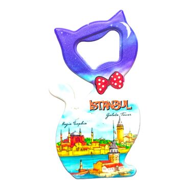 Istanbul Themed UV Cat Shaped Bottle Opener - 4