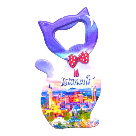 Istanbul Themed UV Cat Shaped Bottle Opener - 6