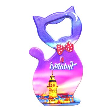 Istanbul Themed UV Cat Shaped Bottle Opener - 7