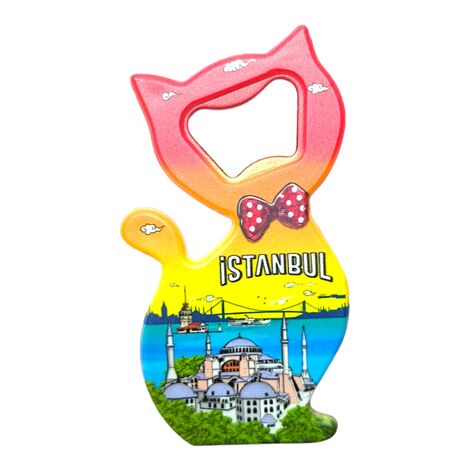 Istanbul Themed UV Cat Shaped Bottle Opener - 9