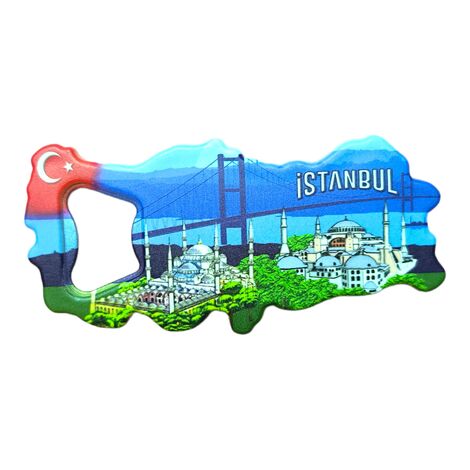 Istanbul Themed UV Map Shaped Bottle Opener - 3