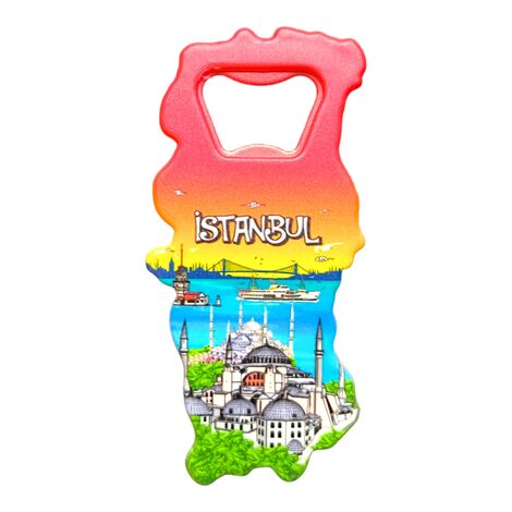 Istanbul Themed UV Map Shaped Bottle Opener - 9