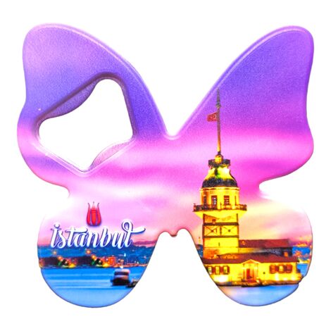 Istanbul Themed Uv Printed Butterfly Bottle Opener - 3