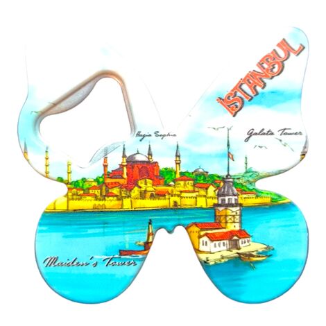 Istanbul Themed Uv Printed Butterfly Bottle Opener - 5