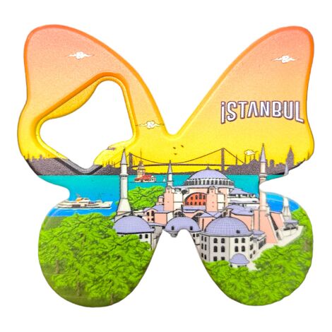 Istanbul Themed Uv Printed Butterfly Bottle Opener - 6