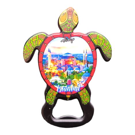 Istanbul Themed Uv Printed Tortoise Bottle Opener - 4