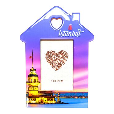 Istanbul Themed Wood Home Shaped Photograph Frame - 4