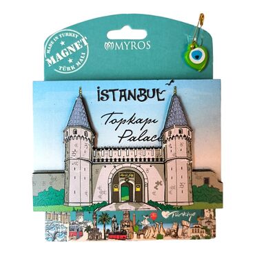 Istanbul Themed Wooden UV Printed Custom Backing Carded Fridge Magnet - 2