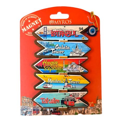 Istanbul Themed Wooden UV Printed Custom Backing Carded Fridge Magnet - 4