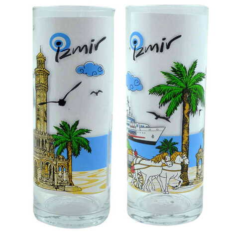 Izmir Themed Custom Printed Raki-Ouzo Glass - 10