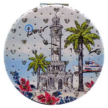 Izmir Themed Custom Printed Round Pocket Mirror - 5