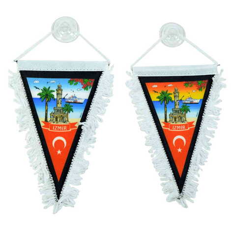 Izmir Themed Custom Printed Triangular Pennant 10X15Cm - 2