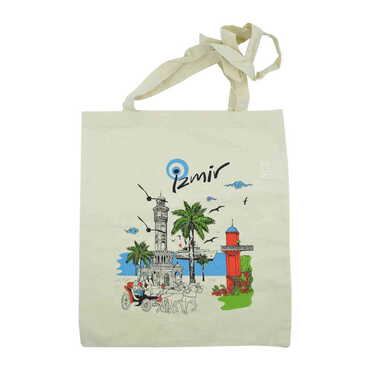 Izmir Themed Customised Colorful Shopping Tote Bag 450x350 mm - 3