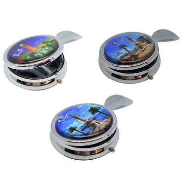 Izmir Themed Customised Metal Epoxy Travel Pocket Ashtray 50x15 mm - 3