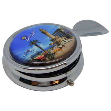 Izmir Themed Customised Metal Epoxy Travel Pocket Ashtray 50x15 mm - 4