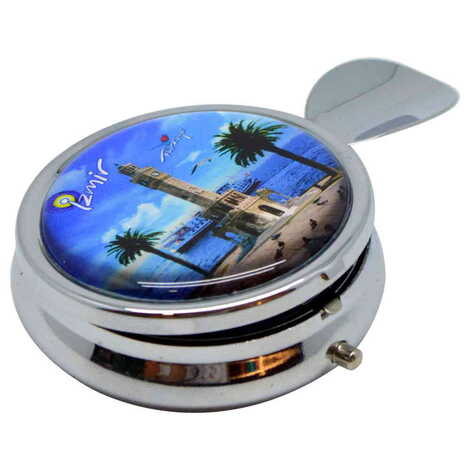 Izmir Themed Customised Metal Epoxy Travel Pocket Ashtray 50x15 mm - 5