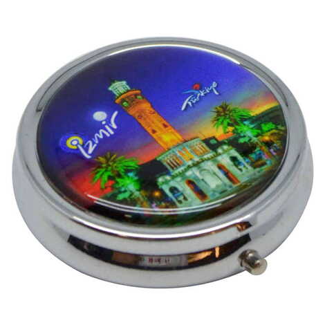 Izmir Themed Customised Metal Epoxy Travel Pocket Ashtray 50x15 mm - 6