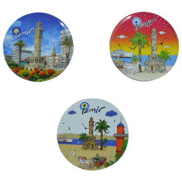 Izmir Themed Customised Metal Tin Coaster 90 mm - 3