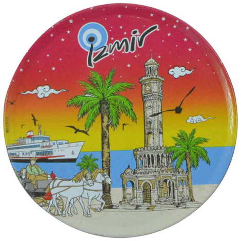 Izmir Themed Customised Metal Tin Coaster 90 mm - 4