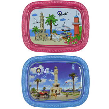 Izmir Themed Customised Printed Tin Serving Tray 305x235 mm - 3