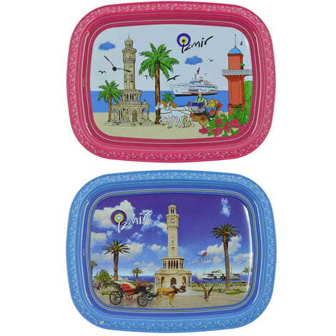 Izmir Themed Customised Printed Tin Serving Tray 305x235 mm - 3