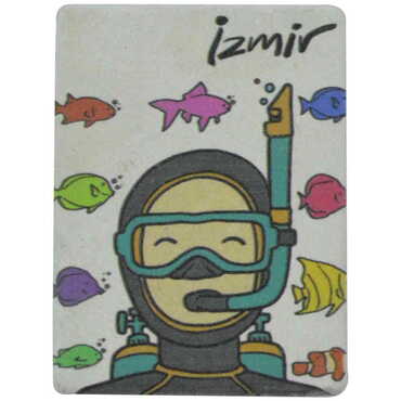 Izmir Themed Customised Stone Fridge Magnet 60x45 mm - 4