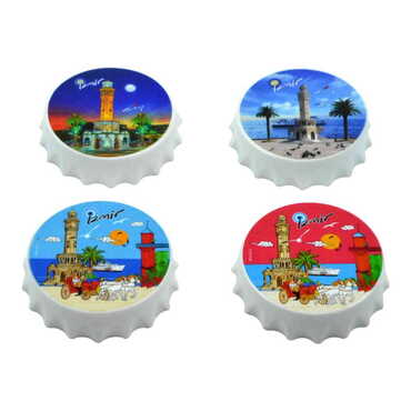 Izmir Themed Customised UV Printed Bottle Cap Shaped Plastic Base Bottle Opener 58x15 mm - 3