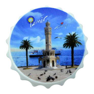 Izmir Themed Customised UV Printed Bottle Cap Shaped Plastic Base Bottle Opener 58x15 mm - 6