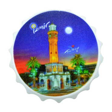 Izmir Themed Customised UV Printed Bottle Cap Shaped Plastic Base Bottle Opener 58x15 mm - 7