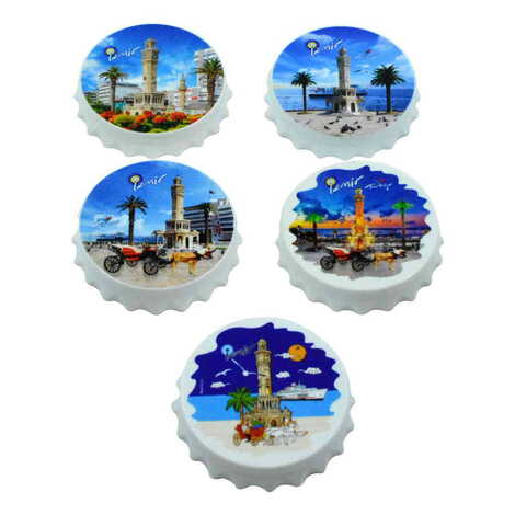 Izmir Themed Customised Uv Printed Bottle Cap Shaped Plastic Base Bottle Opener 63x15 mm - 3