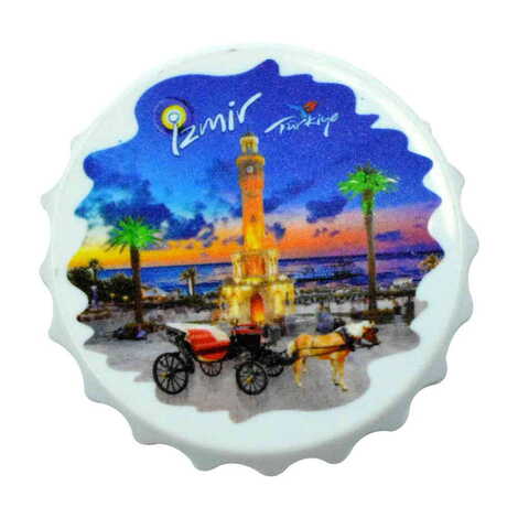 Izmir Themed Customised Uv Printed Bottle Cap Shaped Plastic Base Bottle Opener 63x15 mm - 4