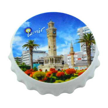 Izmir Themed Customised Uv Printed Bottle Cap Shaped Plastic Base Bottle Opener 63x15 mm - 5