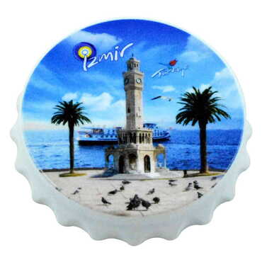 Izmir Themed Customised Uv Printed Bottle Cap Shaped Plastic Base Bottle Opener 63x15 mm - 7