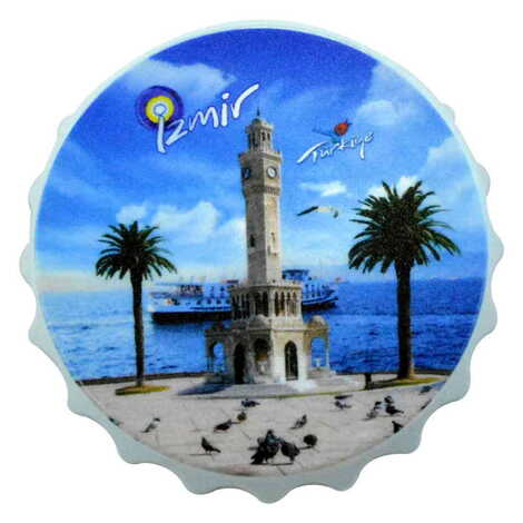 Izmir Themed Customised Uv Printed Bottle Cap Shaped Plastic Base Bottle Opener 63x15 mm - 8