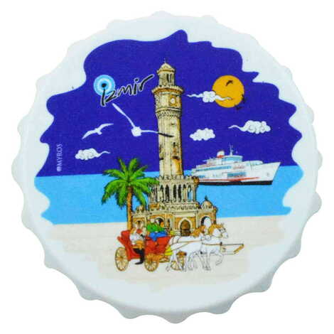 Izmir Themed Customised Uv Printed Bottle Cap Shaped Plastic Base Bottle Opener 63x15 mm - 10